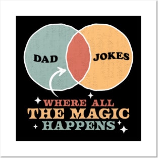 Dad Jokes Where the All Magic Happens Diagram Fathers Day Posters and Art